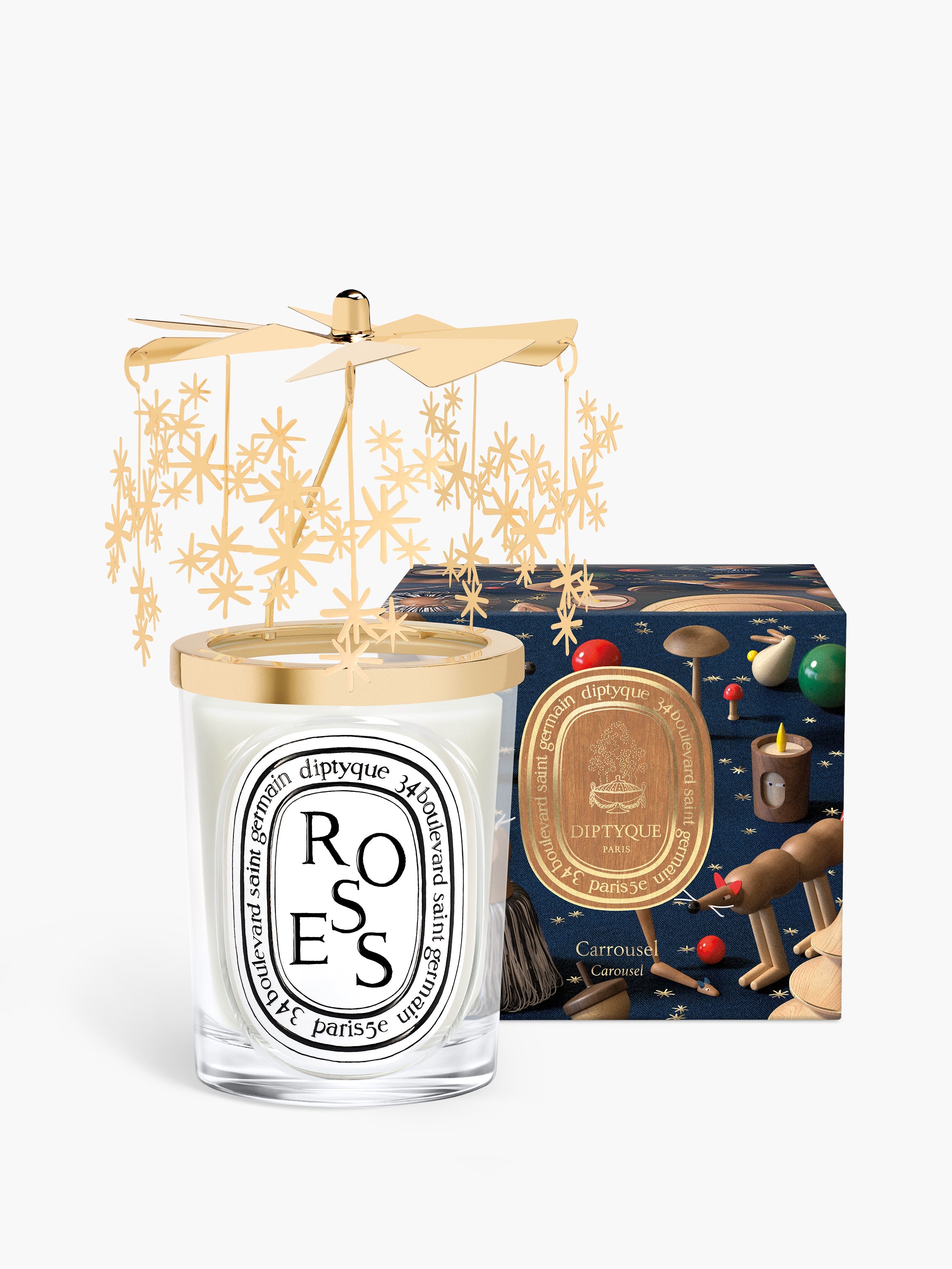 Diptyque 限定 カルーセル ランタン セット カルーセル ＆ Roses (ローズ) クラシックキャンドル - ホリデー